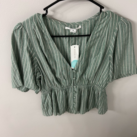 O’Neill Mariah Peplum vneck top size xsmall NWT - Picture 4 of 5